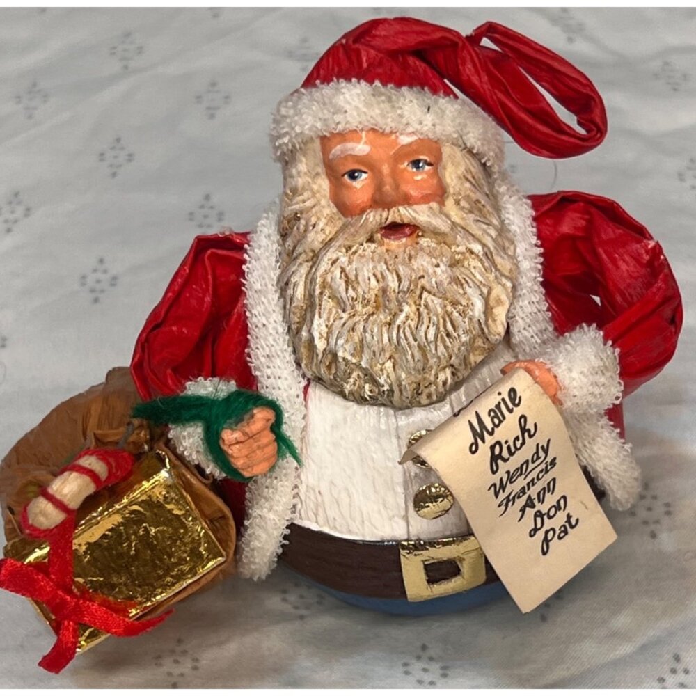 Handcrafted Santa Claus With Gift Bag & List  Ornament by Silvestri